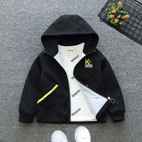 Boys Printed Hooded Windcheater Jacket Coats & Jackets Black 1-2 Y 