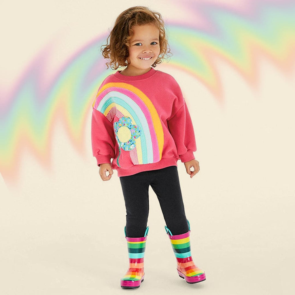 Girls Rainbow Print Sweatshirt with Legging Set