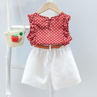 Girls Printed Playsuit with Solid Shorts Sets   