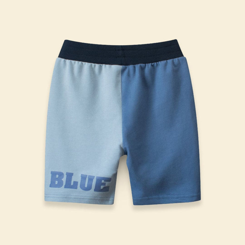 Boys Contrast Color Bermuda Shorts Bermudas Blue 1-2 Y 