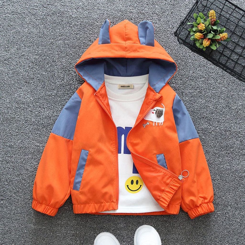 Boys Hooded Patch Work Jacket