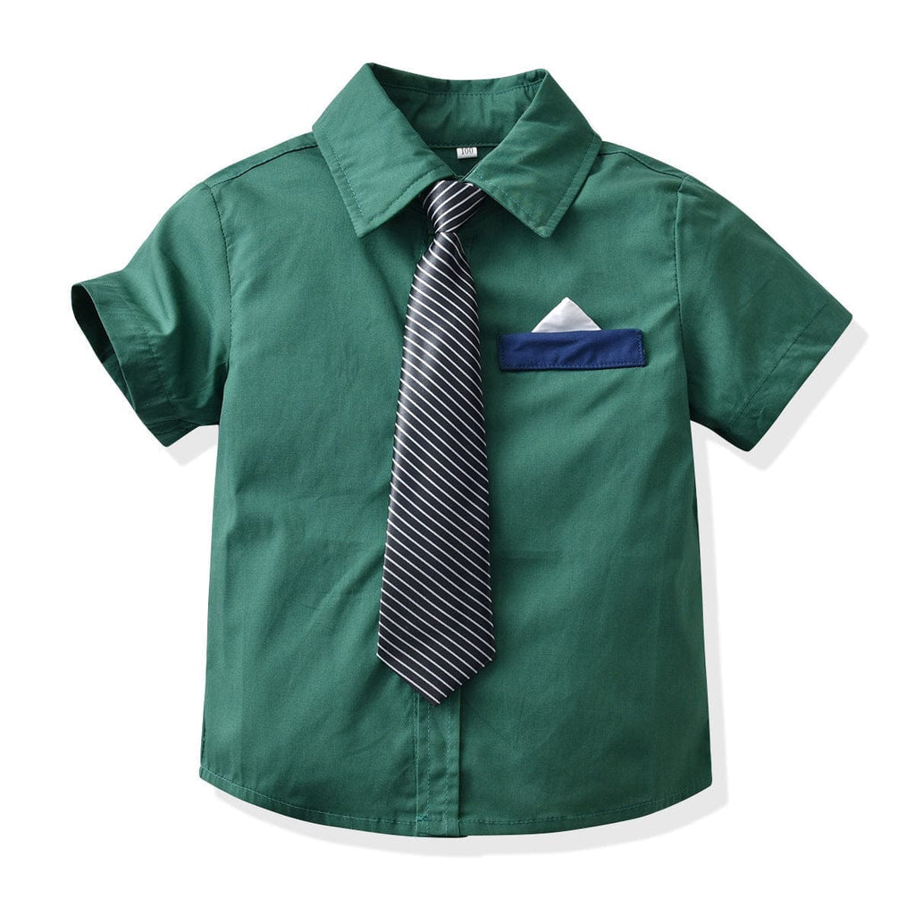 Solid Party Wear Shirt With Tie