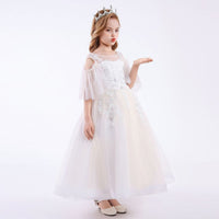 Girls Princess Lace Tulle Gown Casual Dresses   