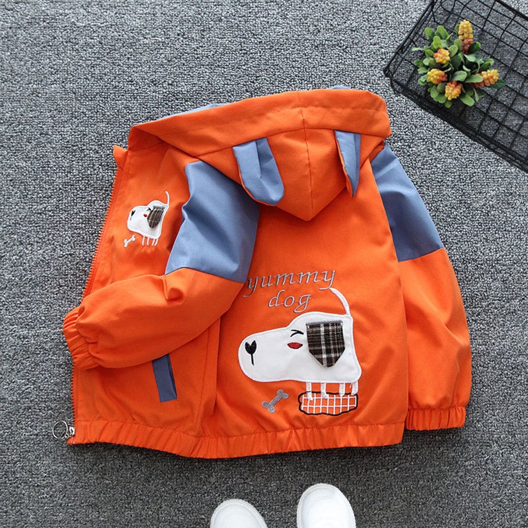 Boys Hooded Patch Work Jacket Coats & Jackets   