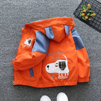 Boys Hooded Patch Work Jacket Coats & Jackets   
