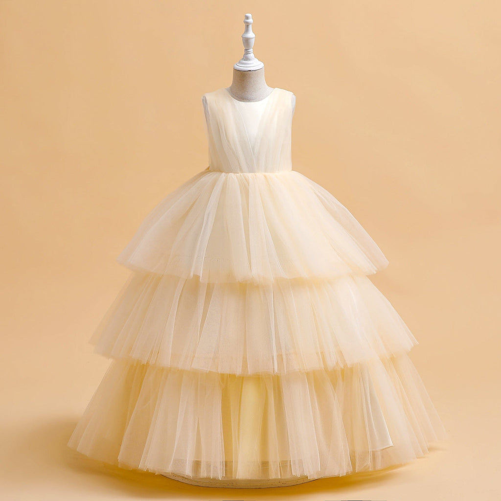 Party Wear Dress Casual Dresses Cream 6-7 Y 