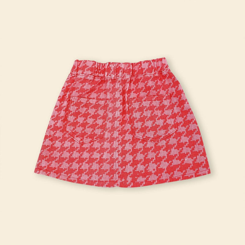 Girls Short Sleeve Printed Jacket With Skirt Sets   