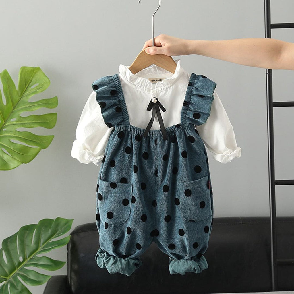 Girls Polka Dot Jumpsuit with Top Set