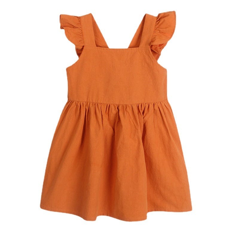 Girls Dress with Ruffle Sleeve Casual Dresses   
