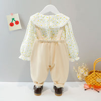 Girls Printed Top with Dungaree Set Sets   