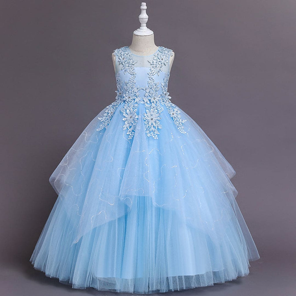 Girls Lace Tulle Party Gown