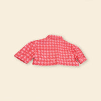 Girls Short Sleeve Printed Jacket With Skirt Sets   