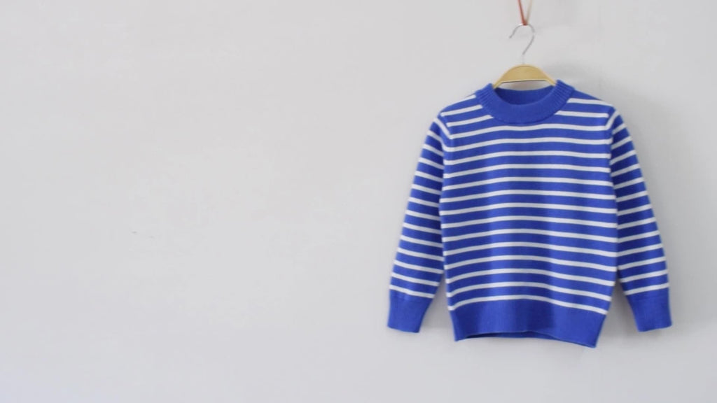 Boys Blue Long Sleeves Striped Sweatshirt Sweatshirts & Hoodies   