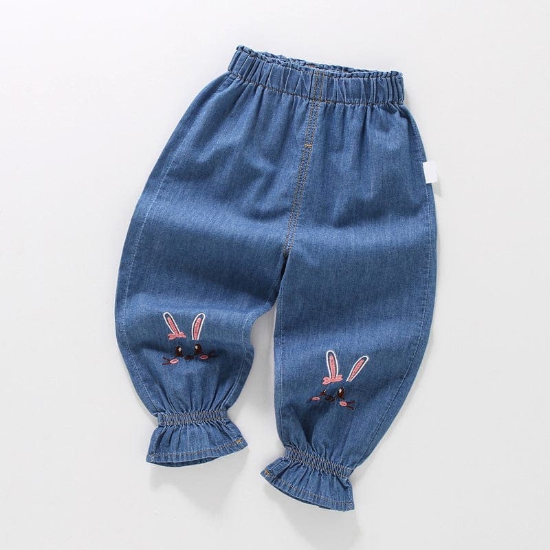 Girls Denim Trouser with Elasticated Hem