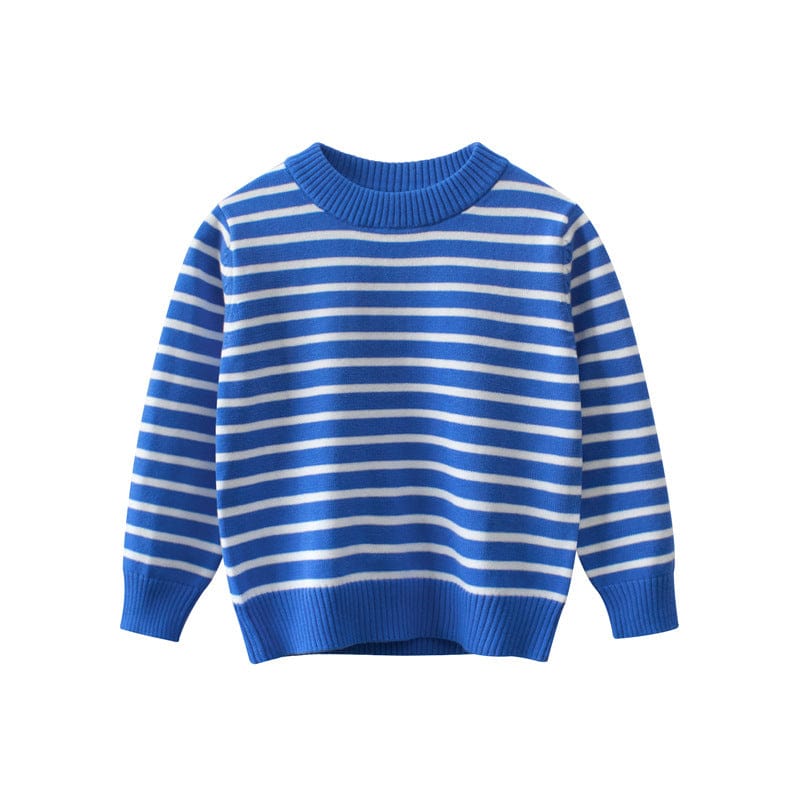 Boys Blue Long Sleeves Striped Sweatshirt Sweatshirts & Hoodies Blue 1-2 Y