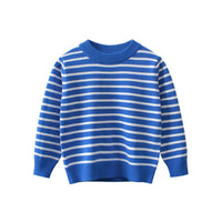 Boys Blue Long Sleeves Striped Sweatshirt Sweatshirts & Hoodies Blue 1-2 Y
