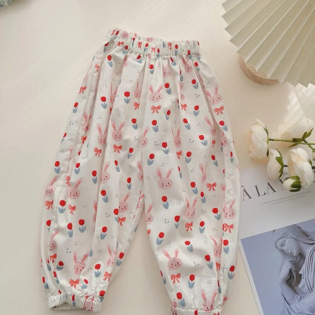 Girls Printed Harem Pants Pyjamas Style 1 1-2 Y 