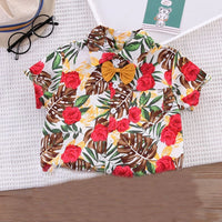 Boys Floral Printed Two Piece Set Sets   