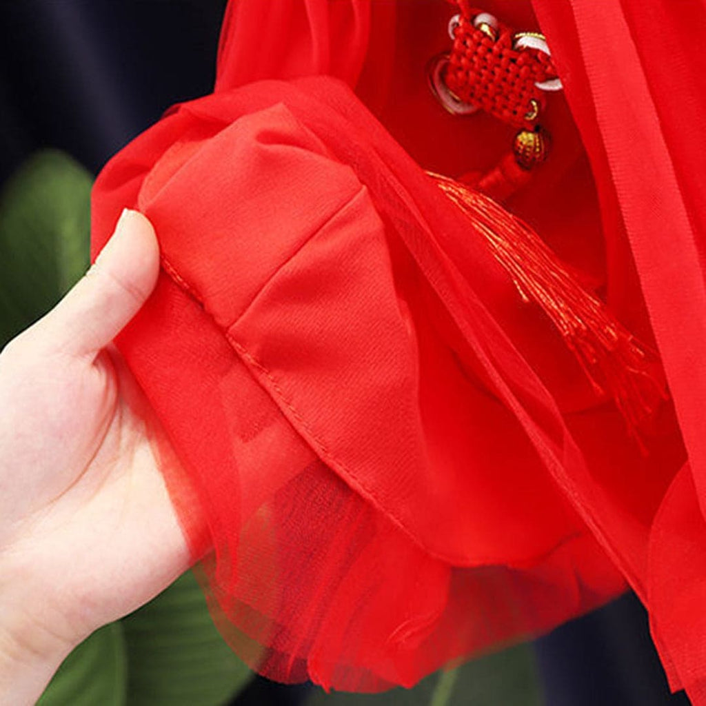 Girls Embroidered Tulle Party Dress Casual Dresses   