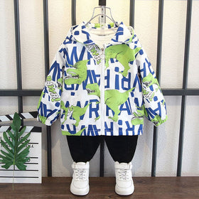 Boys Printed Hooded Jackets Coats & Jackets Green 1-2 Y 