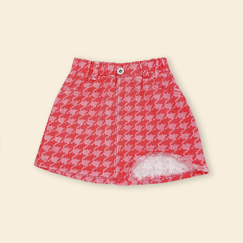 Girls Short Sleeve Printed Jacket With Skirt Sets   