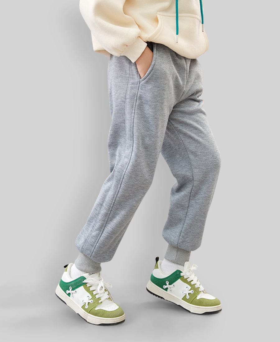 Boys Soild Color Track Pants Trackpants & Joggers Grey 2-3 Y 