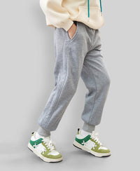 Boys Soild Color Track Pants Trackpants & Joggers Grey 2-3 Y 