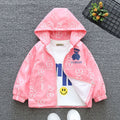 Girls Printed Hooded Jacket Coats & Jackets Pink 1-2 Y 