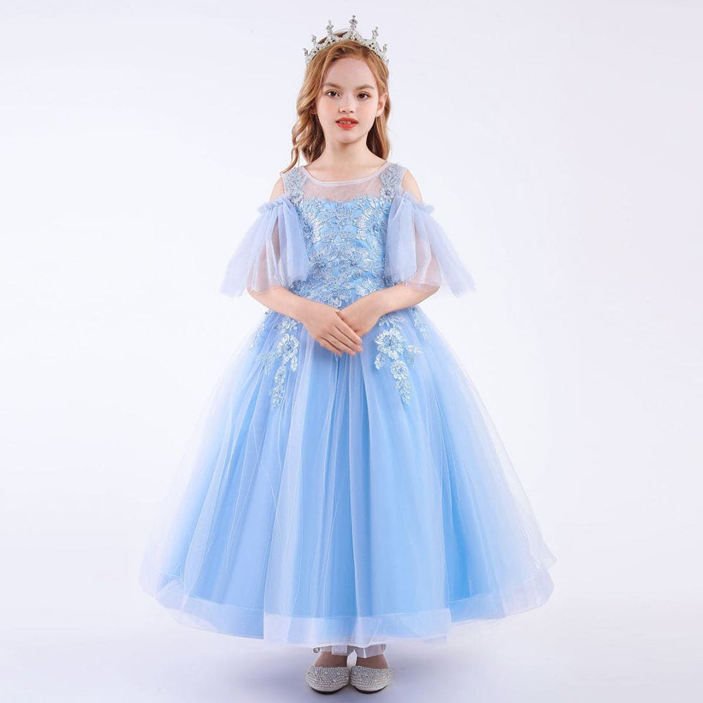 Girls Princess Lace Tulle Gown