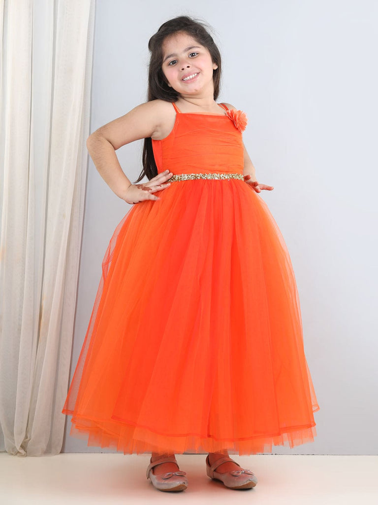 Girls Sleeveless Fit & Flare Party Gown