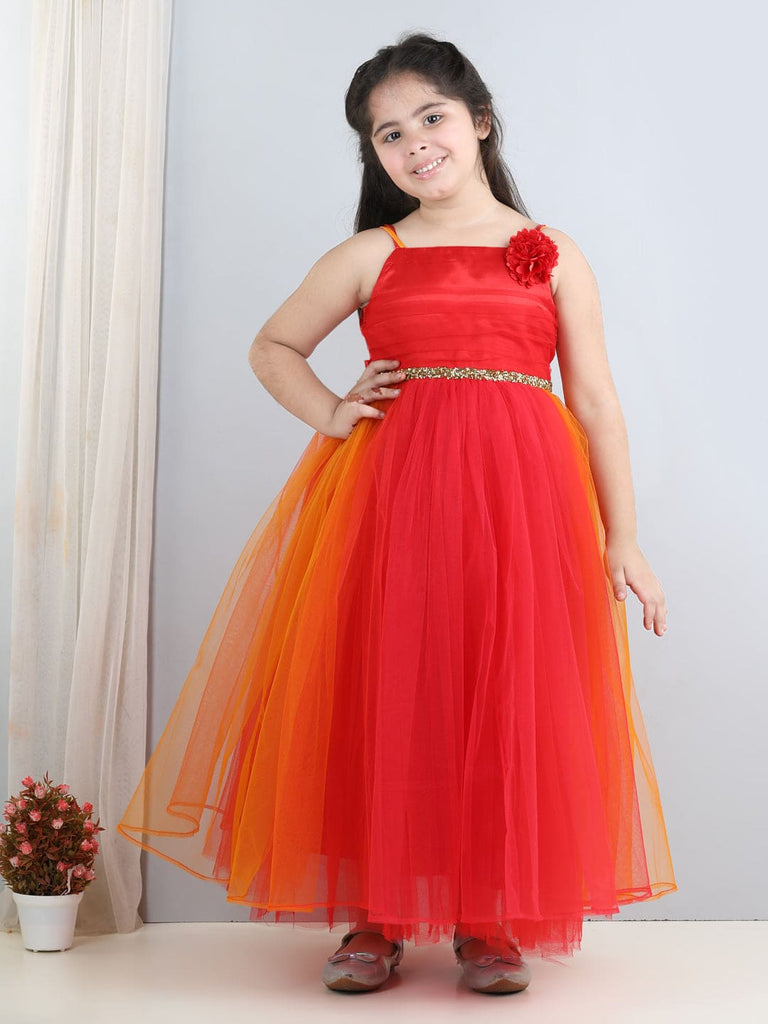 Girls Sleeveless Fit & Flare Party Gown