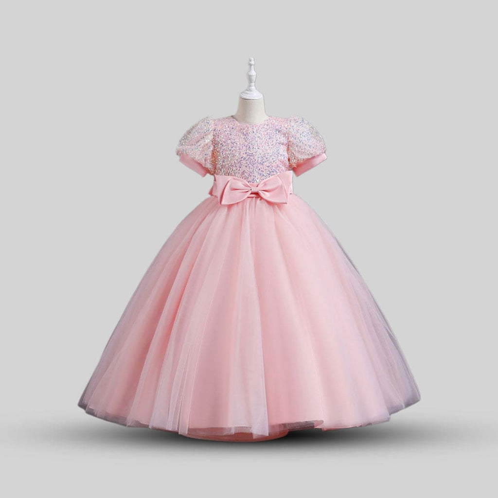 Girls Sequins Embellished Tulle Party Gown