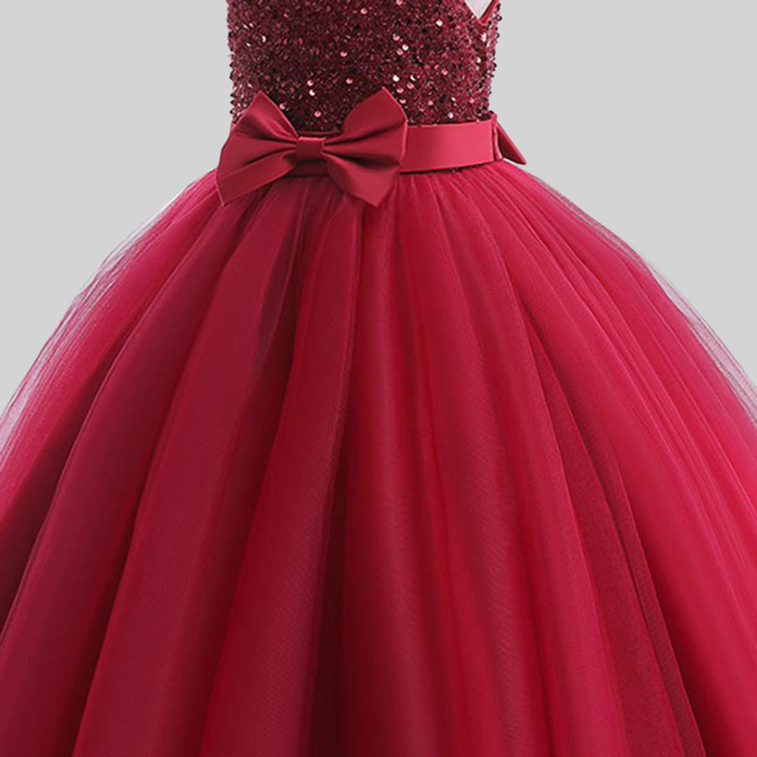 Girls Sequins Embellished Cap Sleeve Party Dress Party Dresses   