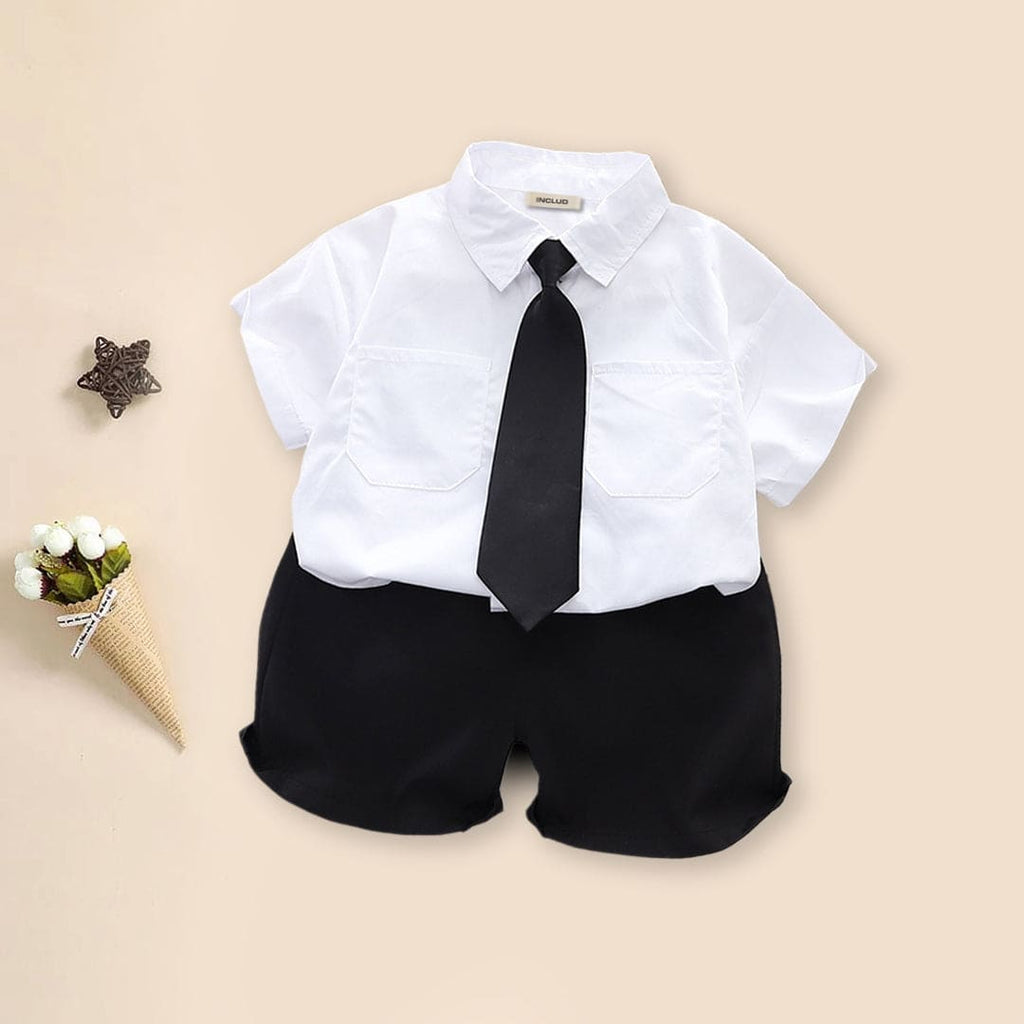 Boys Shirt with Shorts Set Sets White 1-2 Y 