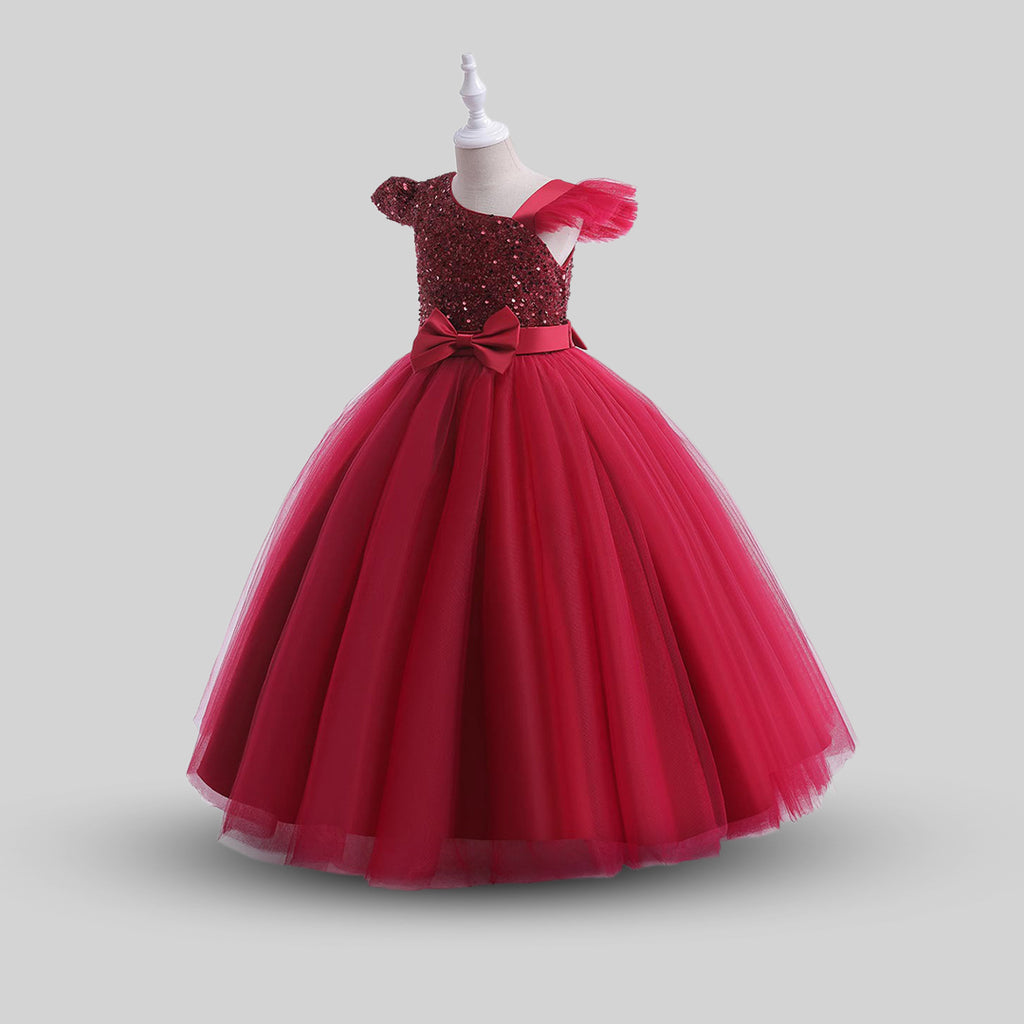 Girls Sequins Embellished Cap Sleeve Party Dress Party Dresses   