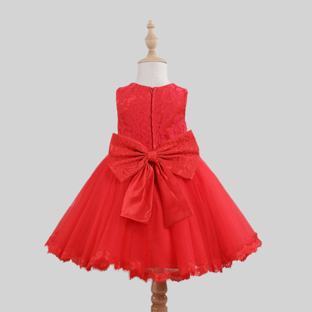 Girls Lace Embroidery Sleeveless Party Dress Party Dresses   