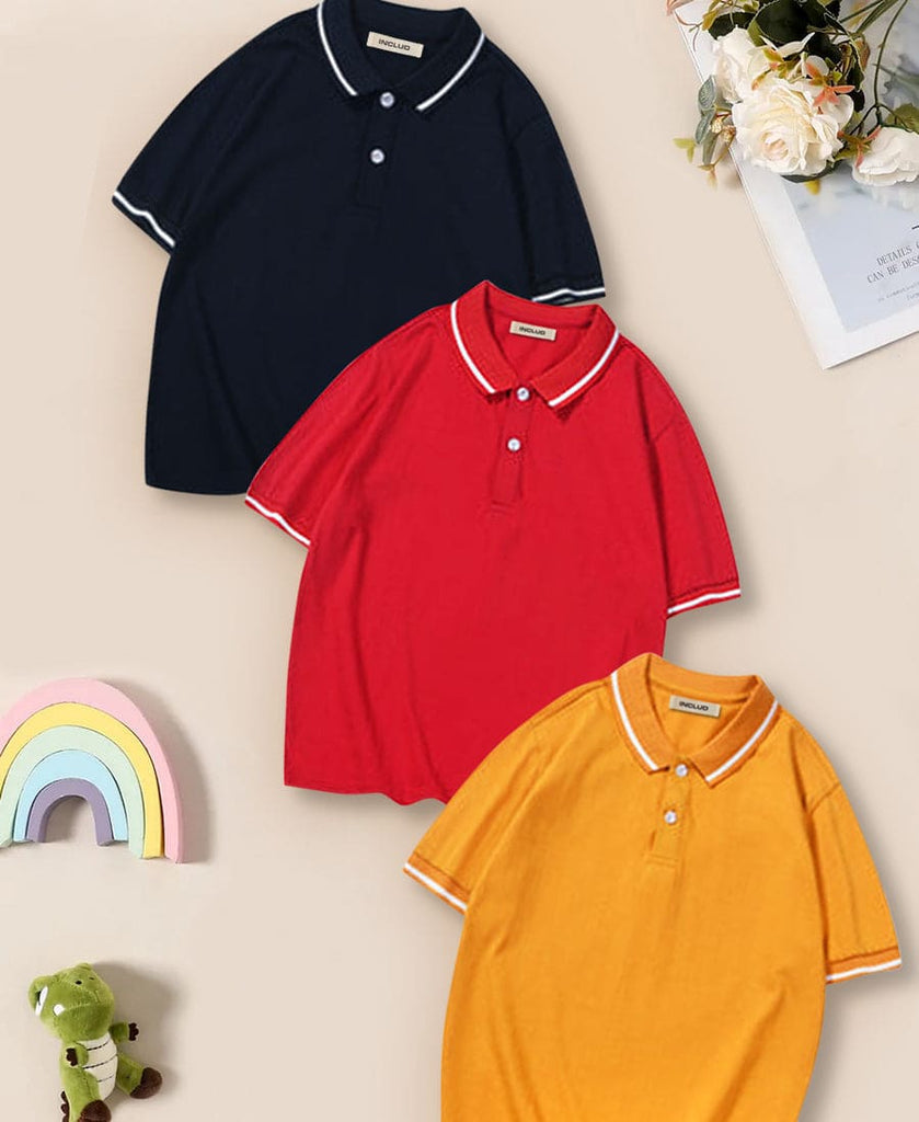 Boys Over Sized Polo Neck T-shirts (Pack of 3)