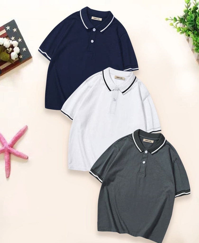 Boys Over Sized Polo Neck T-shirts (Pack of 3)