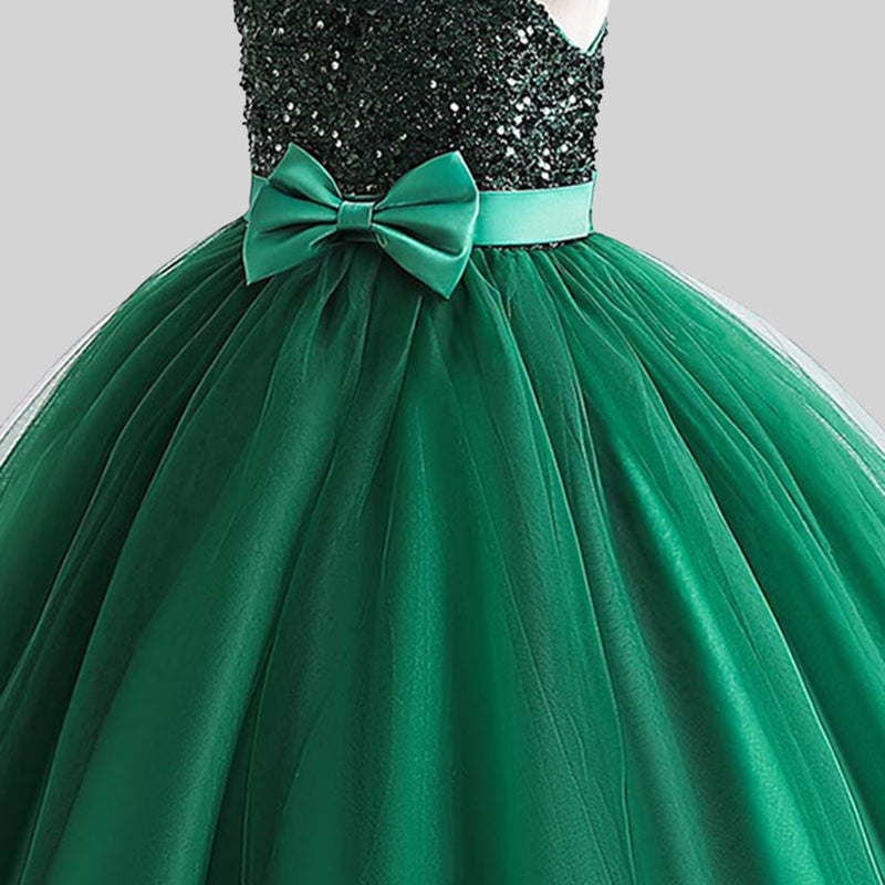 Girls Sequins Embellished Cap Sleeve Party Dress Party Dresses   