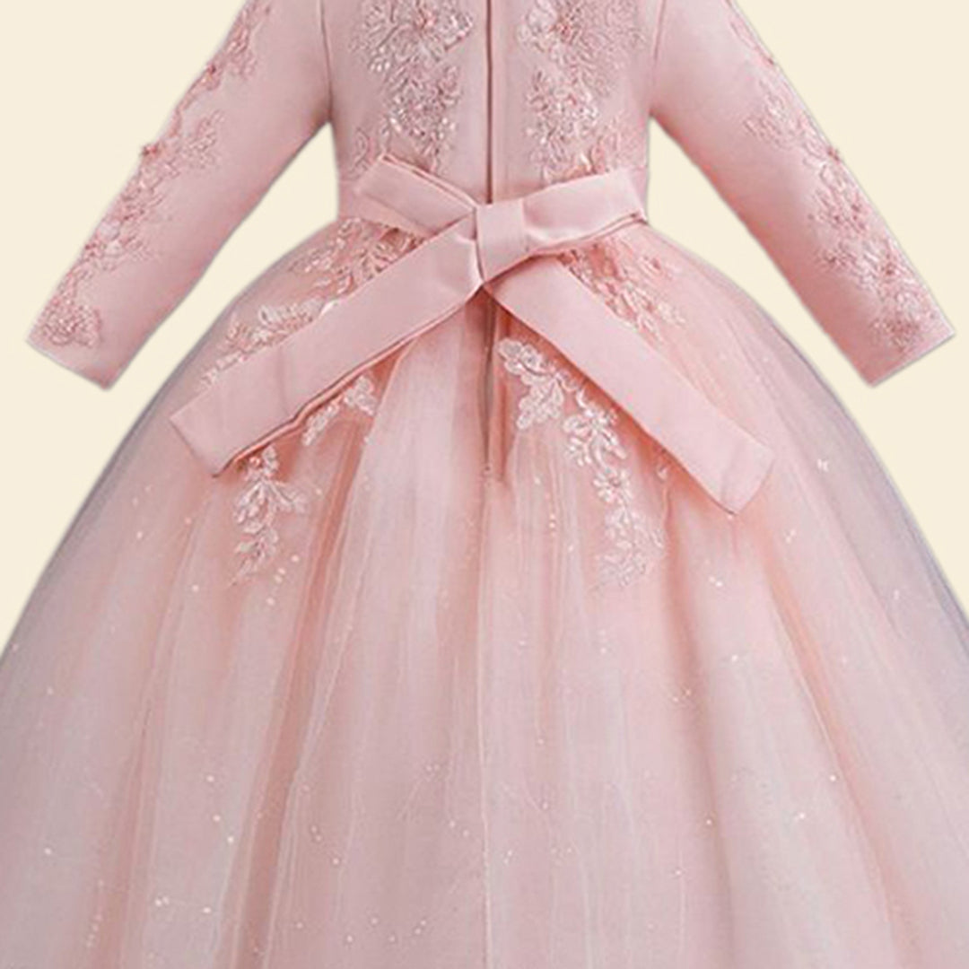 Girls Long Sleeve Embellished Fit & Flare Party Wear Dress Party Dresses   