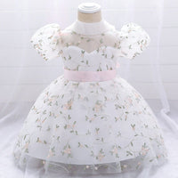 Net Embroidery Dress Casual Dresses White 1-2 Y 