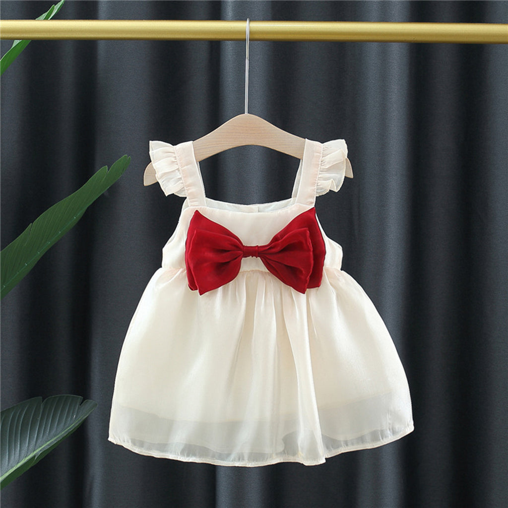 Girls Statement Bow Tulle Overlay Party Dress
