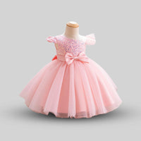 Girls Cape Sleeve Sequined Party Wear Dress Party Dresses   